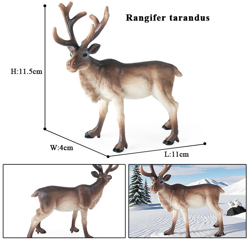 Oenux Forest Deer Animals Simulation Wild White-Tailed Elk Action Figures Moose Figurines Model Decoration Toy Kids Xmas Gift