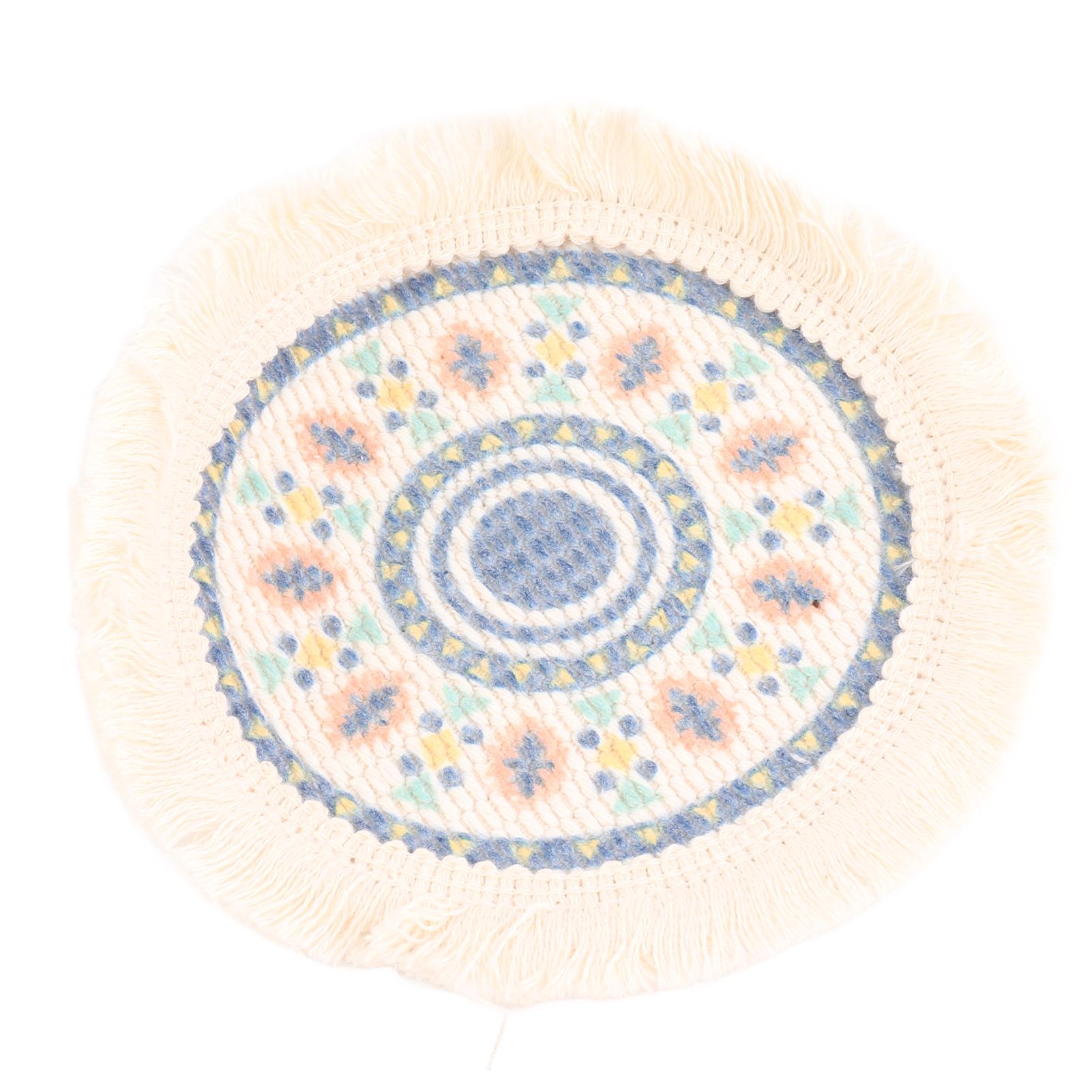 

Placemat Cotton Polyester Round Soft Comfortable Woven Placemat with Tassels for Kitchen Decor E S S 8.9 X 1.5in