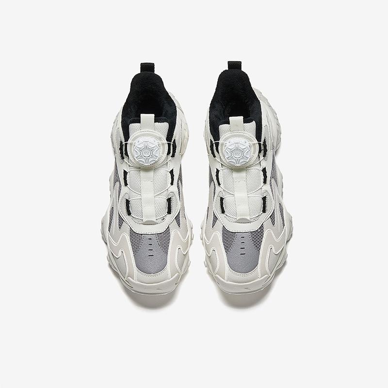Anta Kids Panstone Trendy Fashion Thickened Non-Slip Wear-Resistant Low-Top Casual Shoes Kids casual shoes Gray White A12446922-3