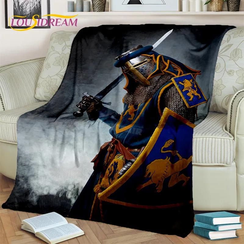 Cartoon Templar Cavalier Knight Crusaders Blanket,Soft Throw Blanket for Home Bedroom Bed Sofa Picnic Travel Office Blanket Kids