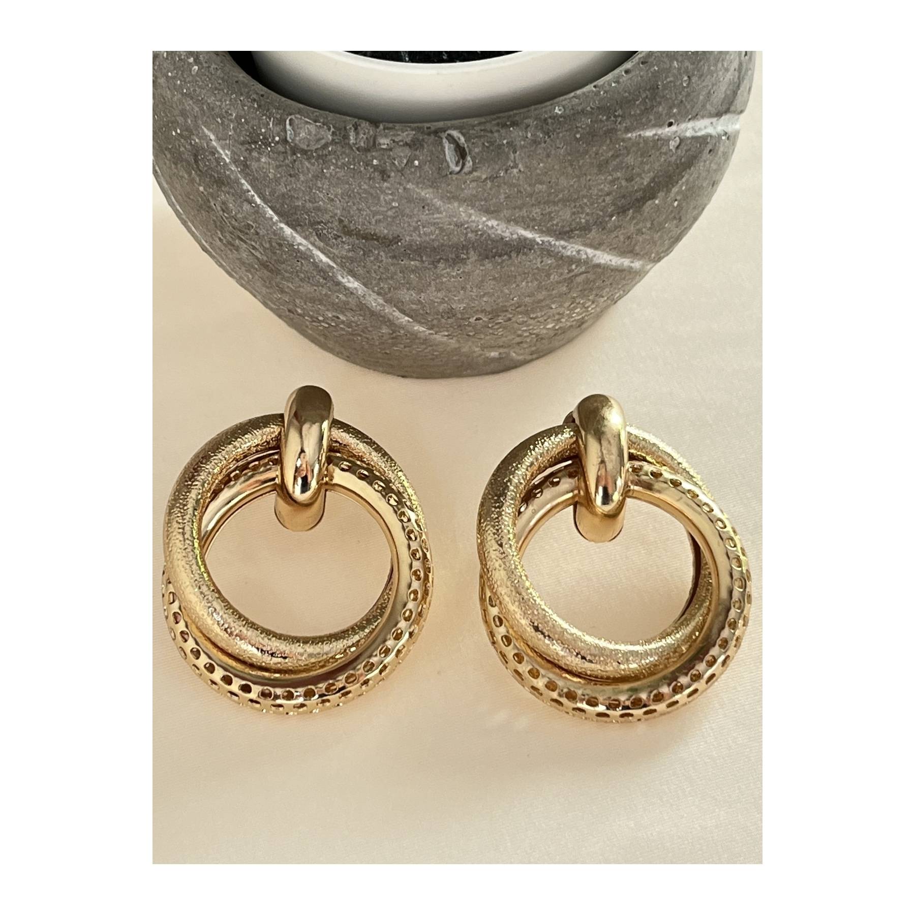

Gold Plated Spiral Brass Hoop Earrings
