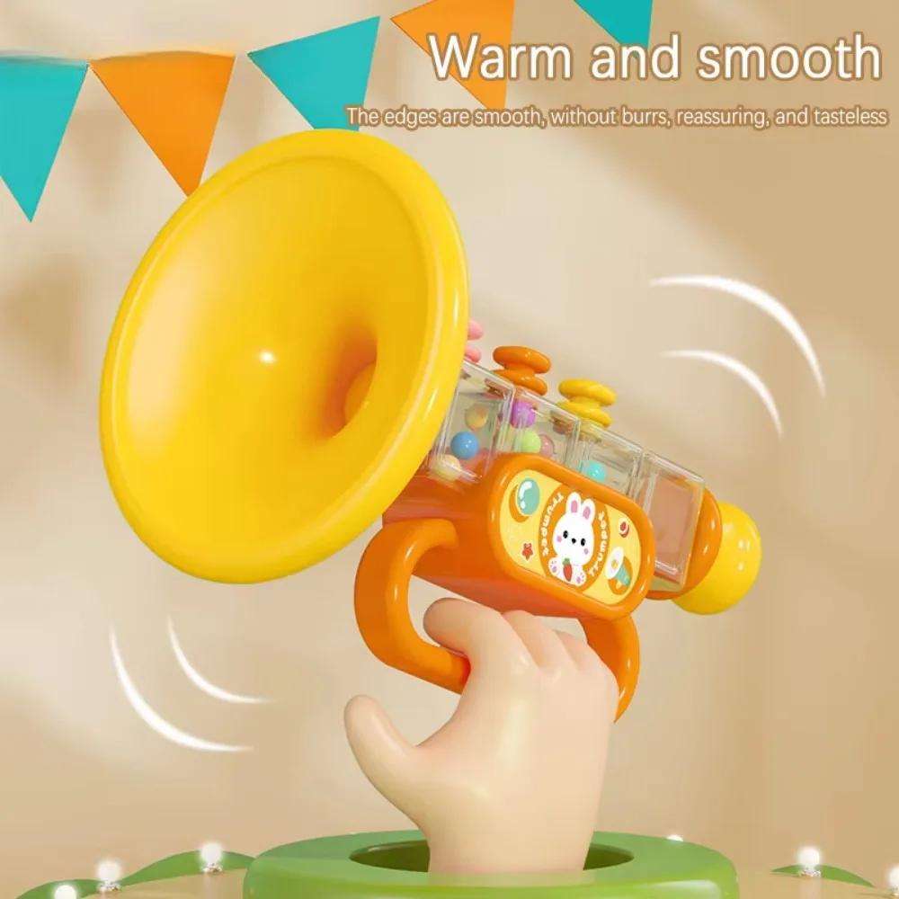 Non-Toxic Cartoon Rabbit Trumpet Mini Multi Function Playable Musical Instrument Funny Early Educational Creative Learning Horn Toy Gift