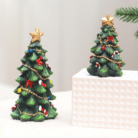 Mini Christmas Tree Tabletop Decor Miniature Xmas Tree Christmas Stockings Canes Bow Decorated Holiday Tree for Home Winter Party Indoor Mantel