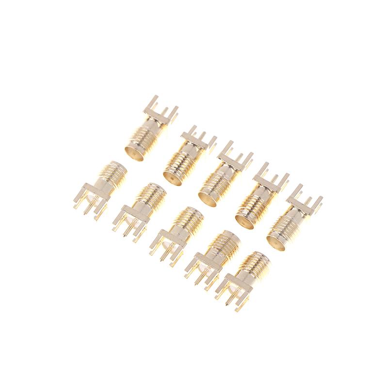 10 Pcs Sma Female Jack Adapter Sma Female Base Socket Jack With Solder Pcb Board Edge Mount Adapter