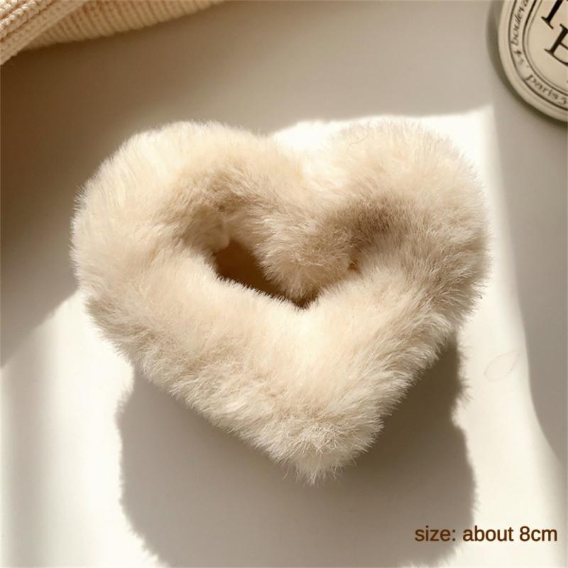 

1/2/3 шт. плюшевые заколки для волос в форме сердца для женщин, осенне-зимние меховые заколки для волос в виде краба, элегантные когти для волос в виде акулы, головные уборы, аксессуары для волос