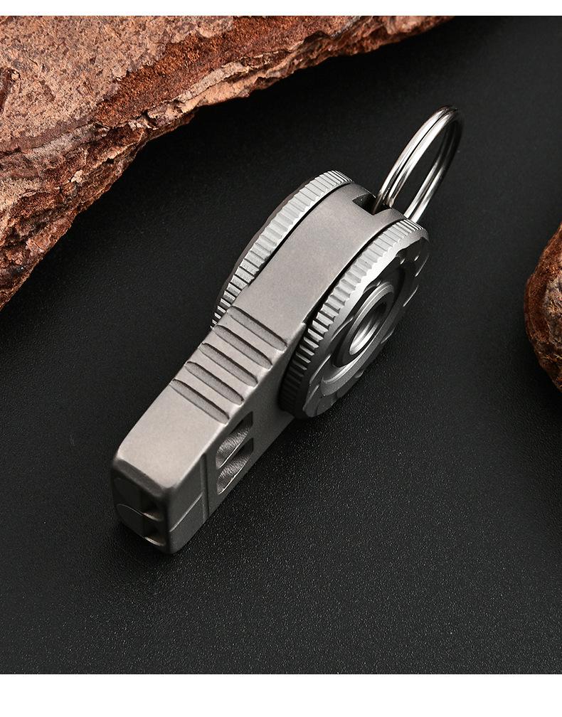 Titanium Alloy Outdoor Camping Double Hole Lifesaving Whistle Keychain