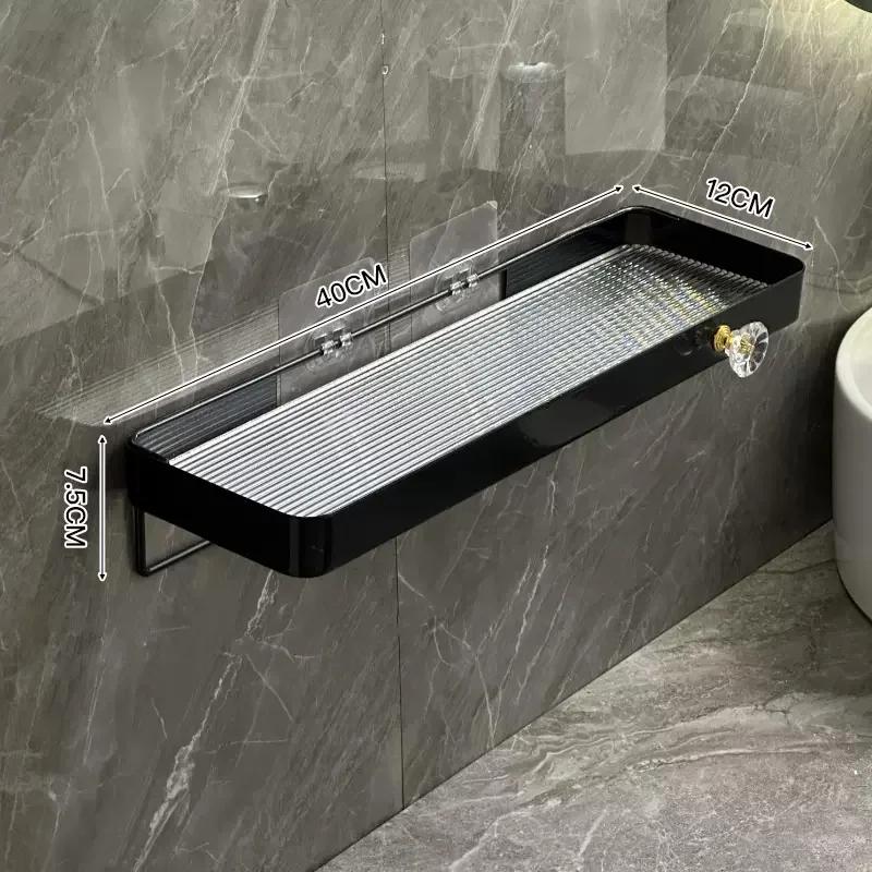 Goldenes Lagerregal ohne Bohren Badezimmer Waschbecken Waschschale Wandmontage Kosmetik-Lagerregal Badezimmerzubehör Regale