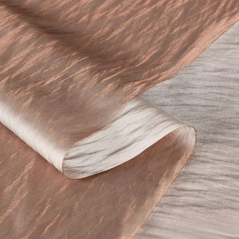 100x150cm Acetate Satin Fabric Pleated Texture Lightweight Breathable Shirt Dress Apparel for Diy Sewing Rayon Material