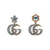 Logo 3D Form Modeschmuck Glänzend Kristall Metall Ohrringe Damenohrringe Blau 753887J1D50