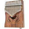 One-Tone Kalimba (Thumb Piano), 21-Key, Beginner's Set, Koa Wood, Electric, OTKL-21PU/KOA (Includes Case, Cloth, Finger Sleeves, Key Stickers, Adjustm