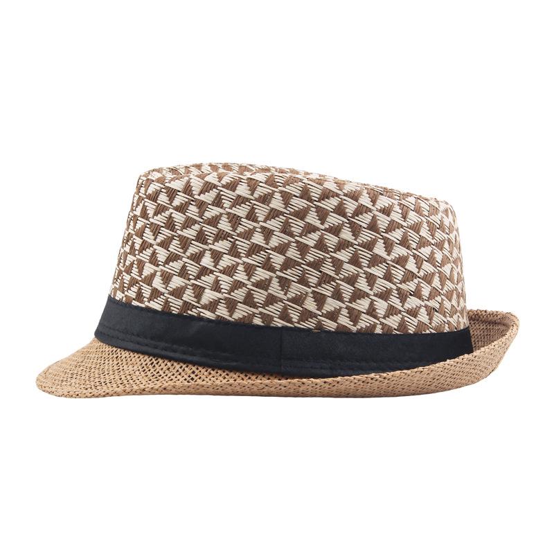 Herren Sommer Stroh Fedora - Gewebtes Papier, Aufkrempbare Krempe, Outdoor Sonnenhut, Europäischer und Amerikanischer Stil