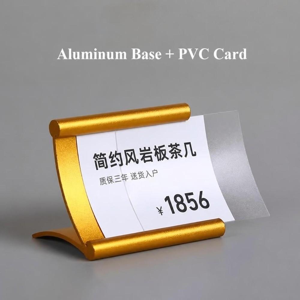 Aluminum Alloy Desktop Price Tag Stand Pull-out Label Display Stand Table Sign Holder Restaurant