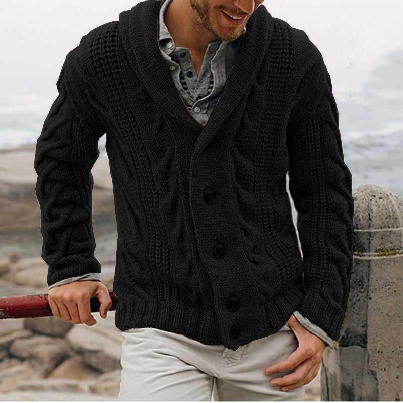 Knitted Cardigan Men's Single-breasted Loose Models Coarse Needle Sweater Men's Spring and Fall Outer Wear