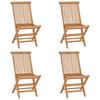 Vidaxl 5-Cz. Folding Garden Furniture Set, Solid Teak Wood