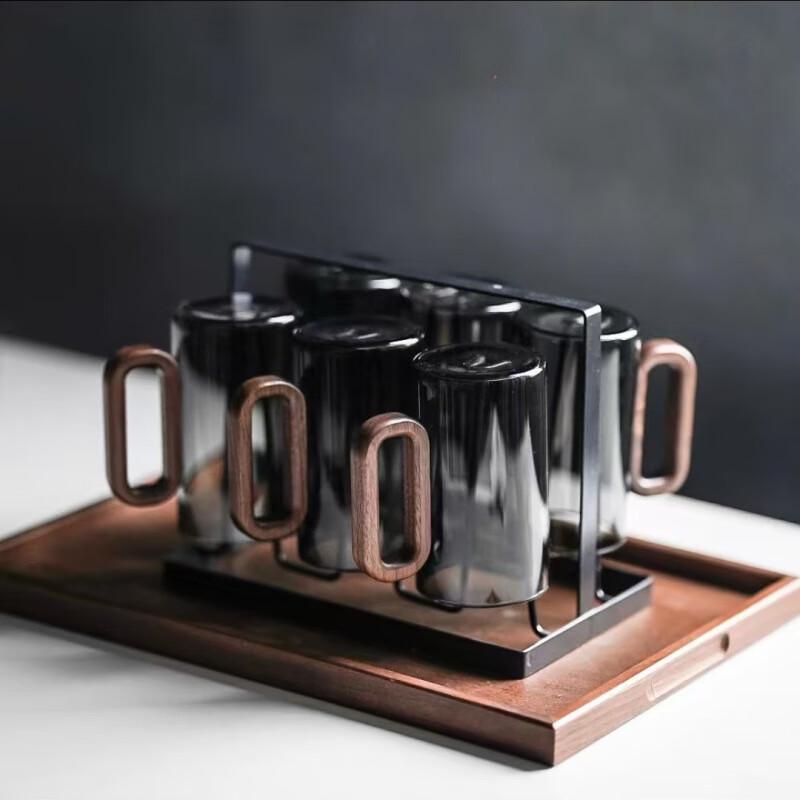 Shangqi Smoky Gray Wooden Handle Tea Set