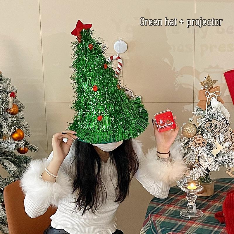 Korean Christmas Tree Hat for Adults & Kids - Festive Theme Party Costume & Photo Prop.