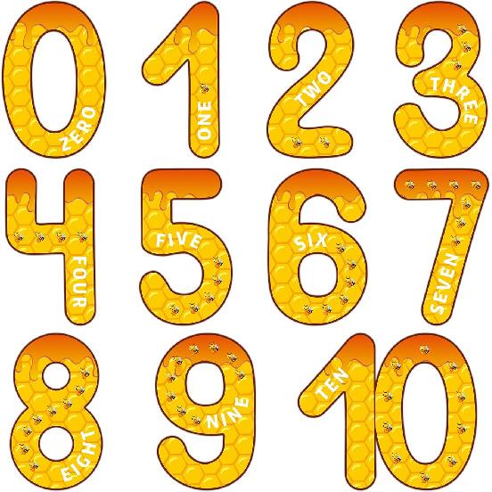 Qyeahkj Jumbo Numbers Colorful Bulletin Board Educational Learning Math Posters For Kids Toddlers, Teachers Poster Math Preschool Elementary жёлтый