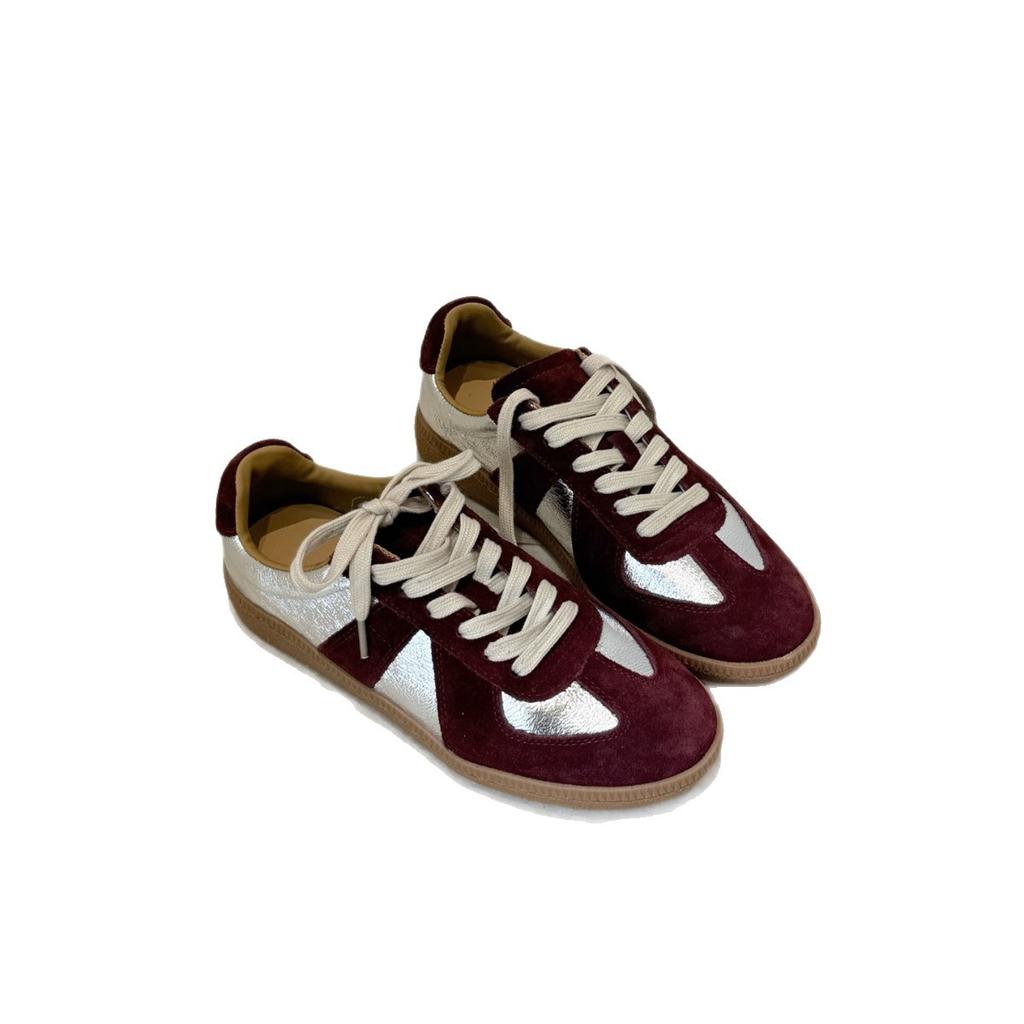 Cowhide Retro German Training Shoes Women's 2025 Autumn New Fashion Color Matching Platform Versatile Casual Sports Student Board Shoes