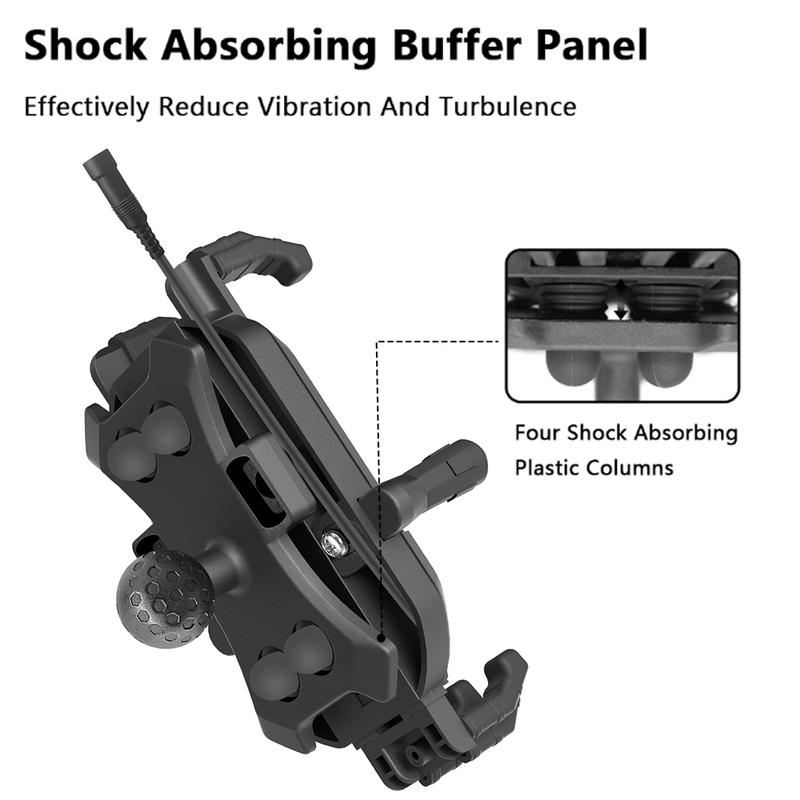 Motorcycle Phone Holder 15W Wireless Charger Fast Charging Shockproof Anti Theft Handlebar Phone Bracket Bike Cellphone Support