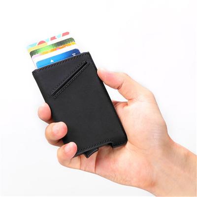 Pop Up Card Holder RFID Credit Card Wallet PU Automatic Pouch for Men and Women Unisex