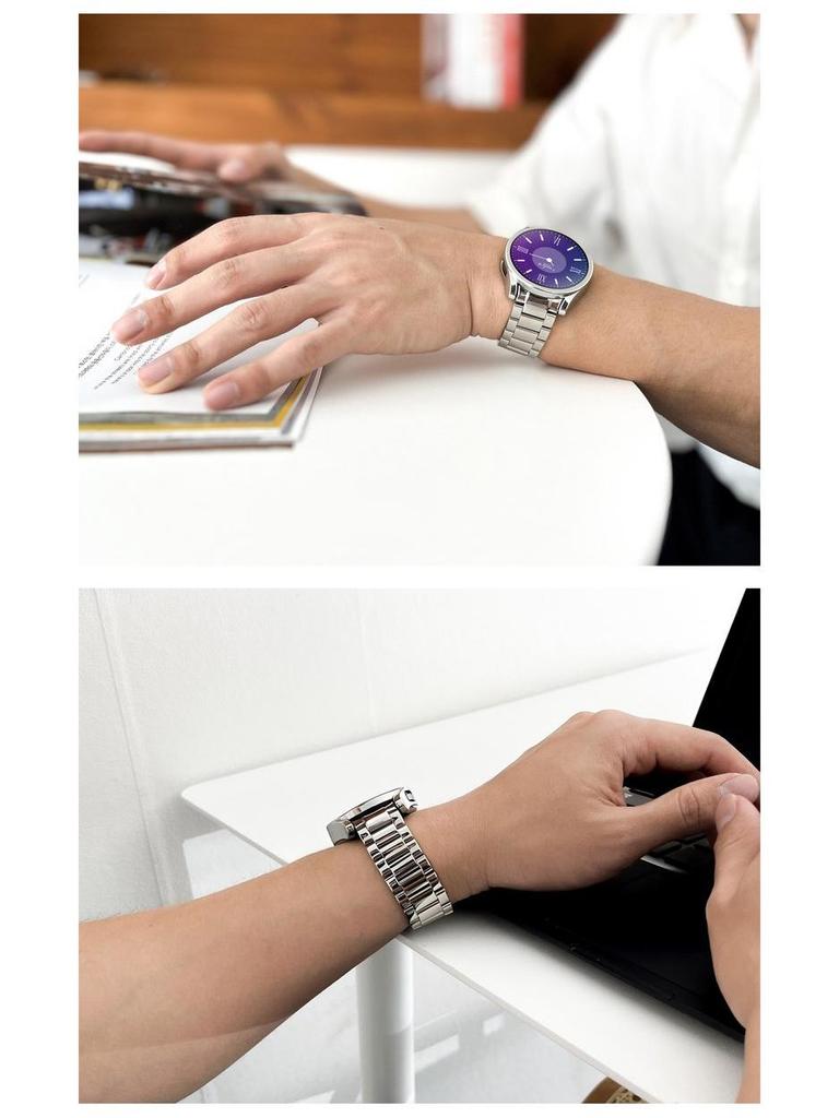 Compatible Stainless Steel Band for Samsung Galaxy Watch 7/6 Classic – Three-Bead Integrated Design