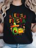 Let's Fiesta Avocado Taco Sombrero Maracas Chili T-shirt