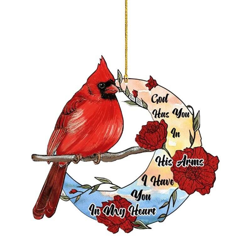 Acrylic Red Charming Bird Vehicle Hanging Decoration Fun Holiday Ornament For Car 78
