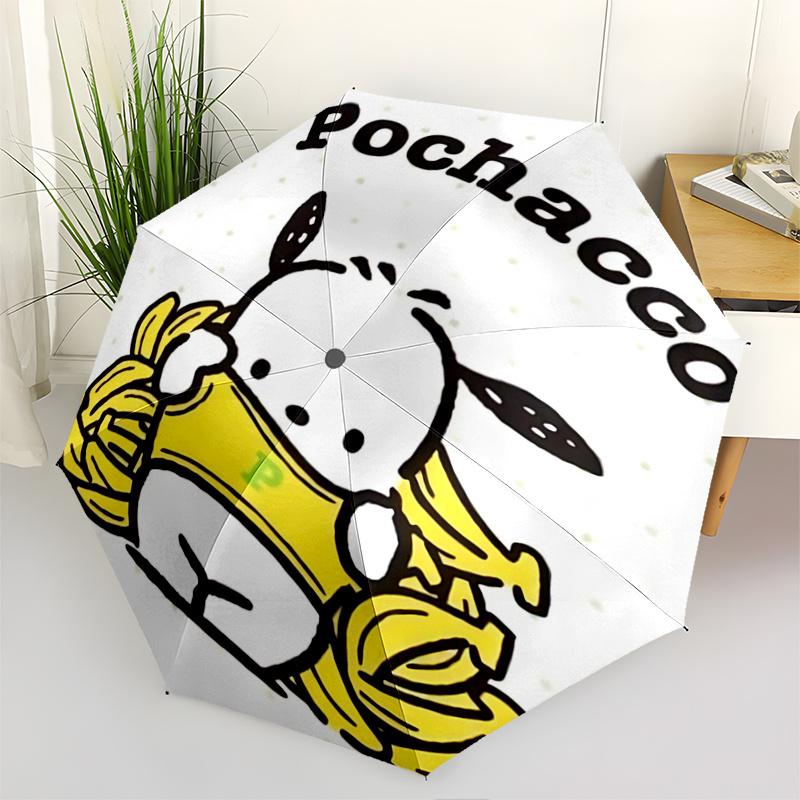 

1pc Pochacco Banana Umbrella: Automatic Opening/Closing, Portable Design, Iron Frame, Outdoor Use, Festival Gift, Suitable for Fans, Travel, Daily Use