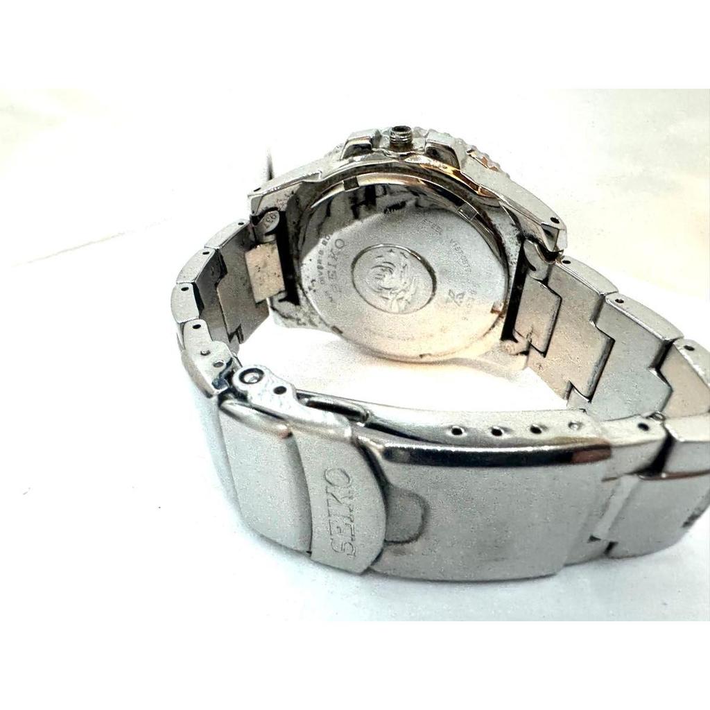 Used Solar watch/analog/stainless steel/BLK/SLV/SS/V157-0BT0