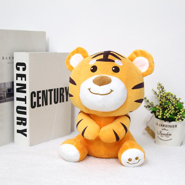 Smiling Tiger Plush Toy - Happy Soothing Doll for Babies & Kids