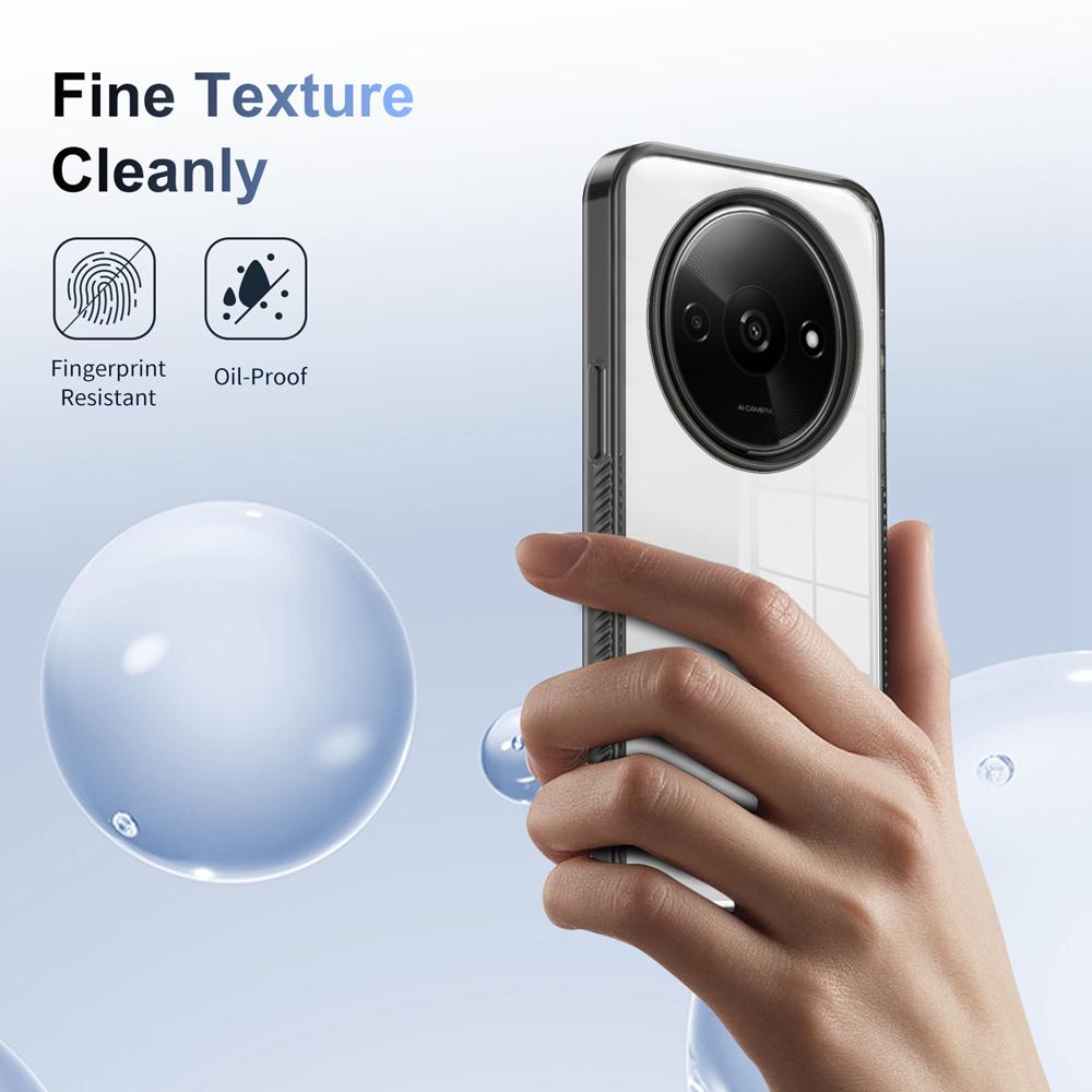 KEYSION Transparente Handyhülle für Xiaomi POCO C61 Weiches TPU+PC Rutschfest HD Klar Stoßfest Handy-Rückseite für Redmi A3 A3X