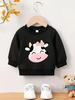 European Size Minimally Printed Pattern, Comfortable and Skin Friendly for 0-3 Year Old Baby , Versatile Baby Round-neck Sweatshirt for Spring
