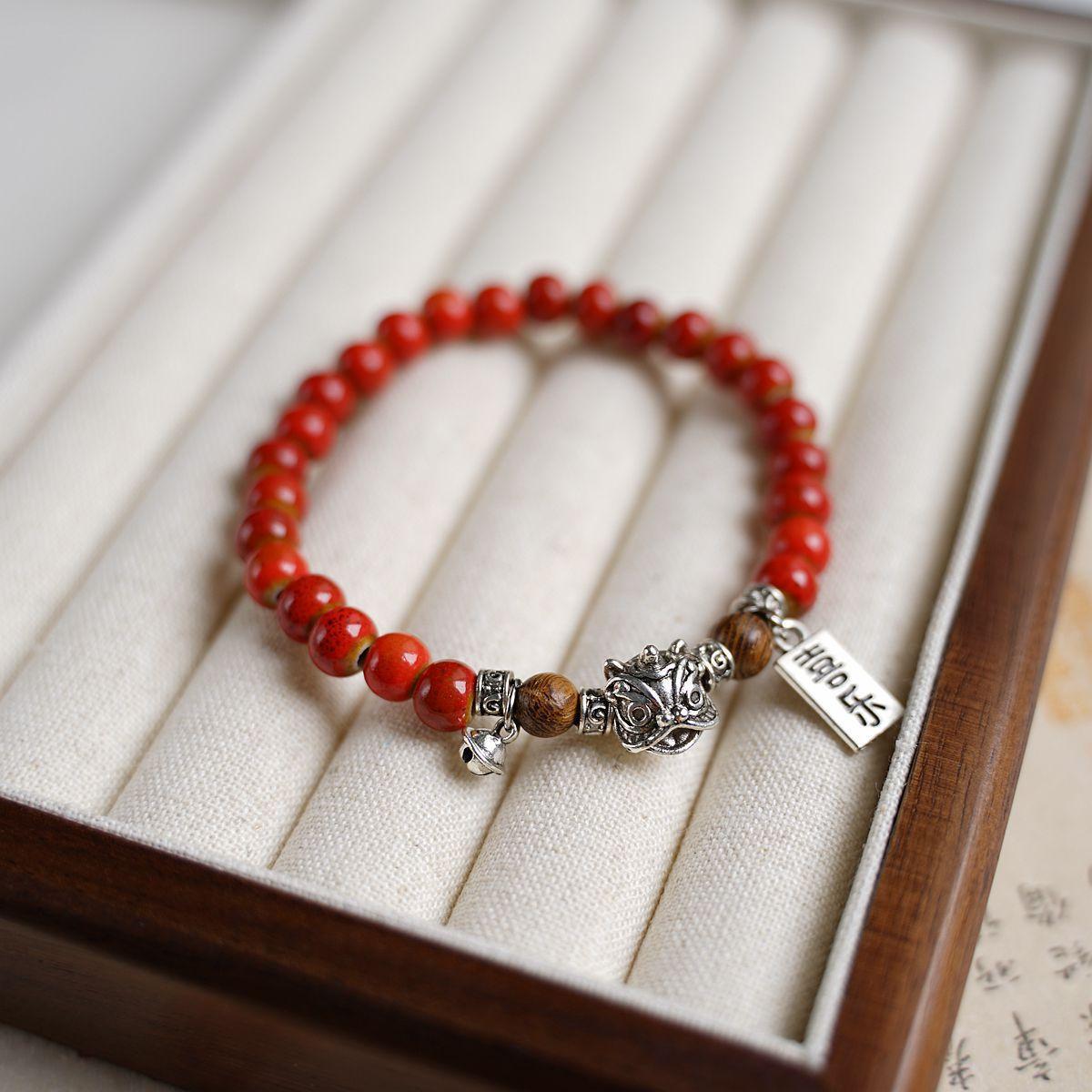 Счастливый танец льва Керамический браслет Стиль национальной волны Парные украшения Аксессуары на удачу Национальный стиль