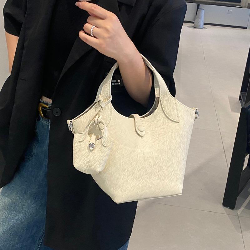 

Сумка-корзина для овощей Одноплечевая Универсальная сумка-ведро Женская сумка из натуральной кожи Сумка через плечо One Size бежевый