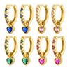 Women's Small Huggie Hoop Earrings, Heart Cubic Zirconia Dangle Earring,fashion Puncture Jewelry Ear Accessories