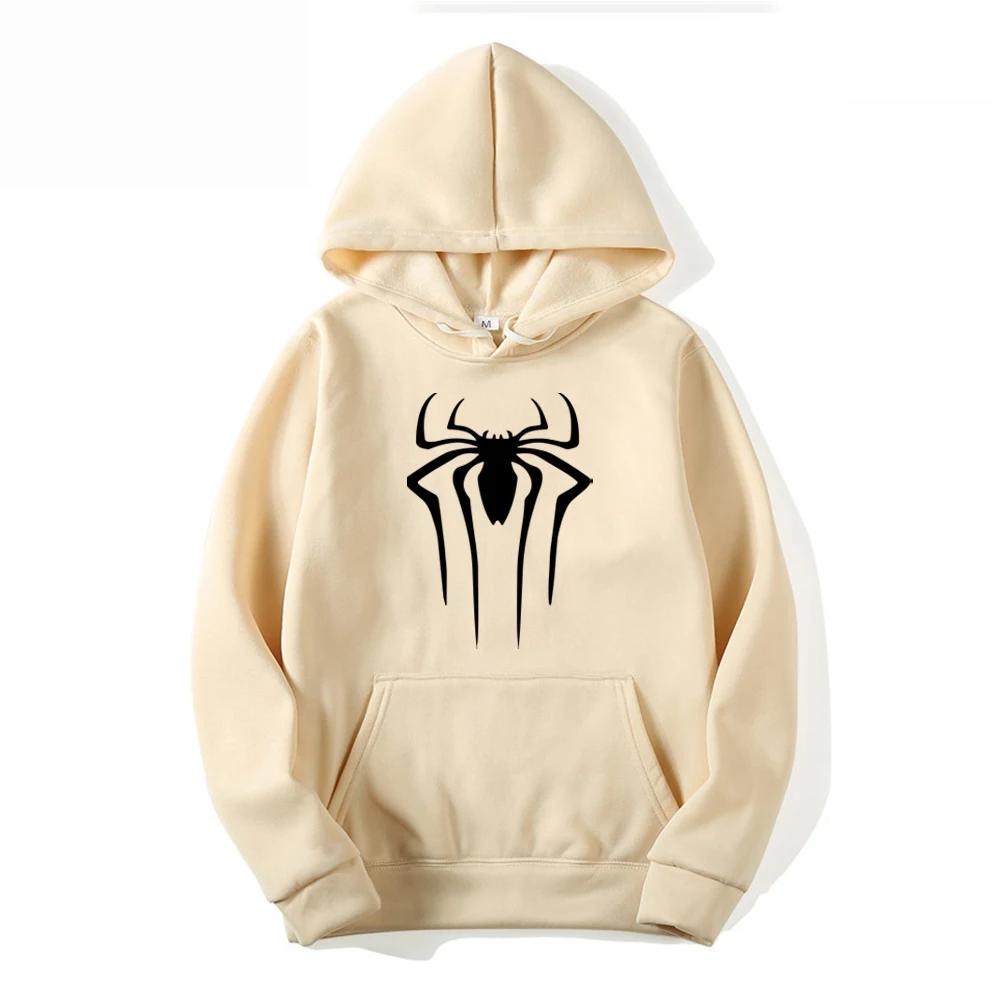 2025 Fashion Men's Hoodie Casual Hoodie Sweatshirt Men's/Women's Top Solid Color Printed Spider Hoodie Sweatshirt