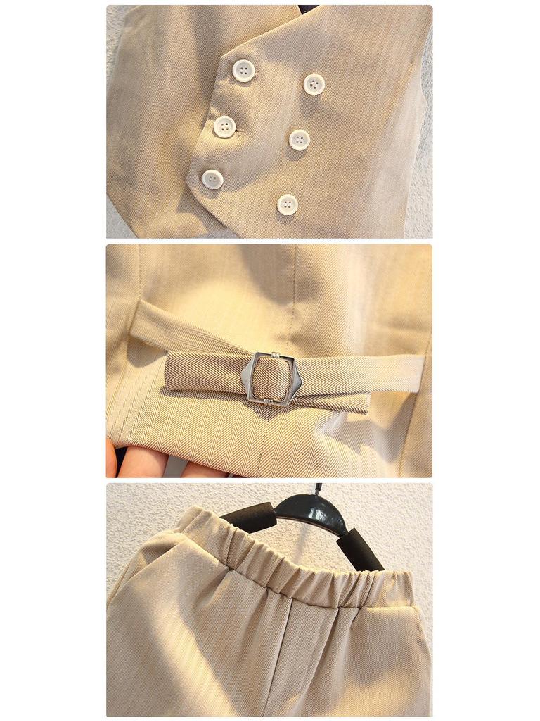 Boys' British Style Summer Suit - Baby's First Birthday Formal Wear, Wedding Flower Boy & Piano Performance Outfit