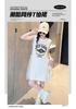 2026 Summer New Mid University Children's White Dress, Girls' Elegant Princess Dress, Girls' Summer Dress, Mesh Skirt