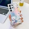 Flowers Suitable for Samsung S25ultra Mobile Phone Case S24Plus Electroplated Laser A56 with Pearl Bracelet Protective Cover