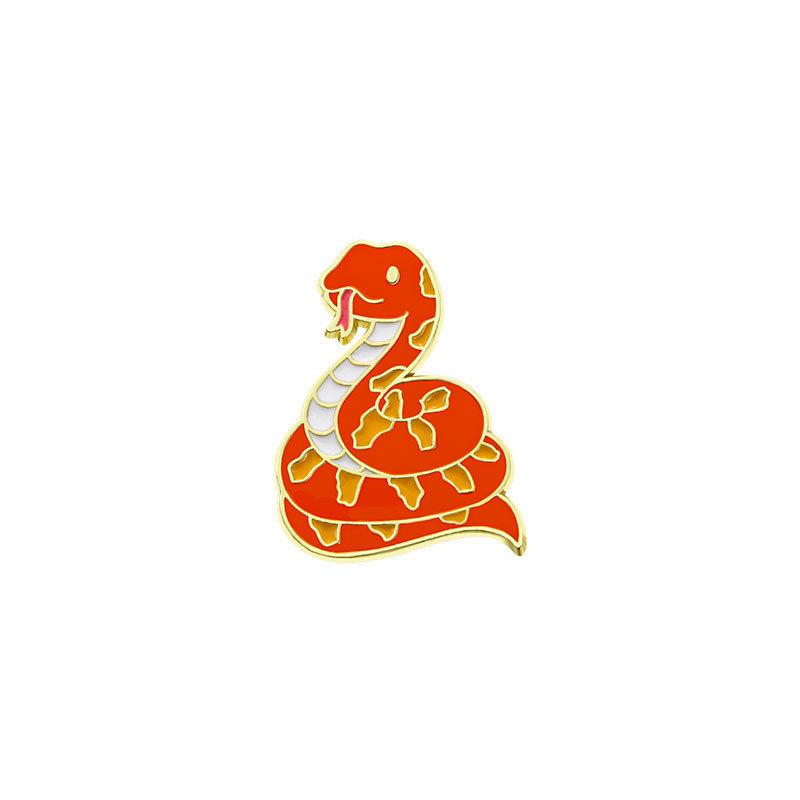 Snake Brooch Zodiac Commemorative Badge Cute Cartoon Animal Children'S Clothes Decorative Badge