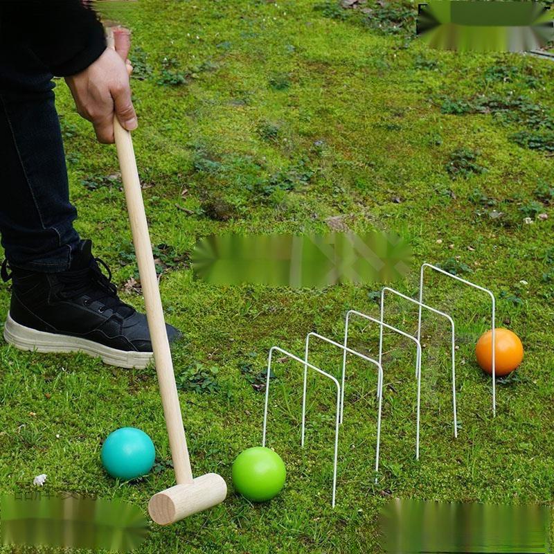 Children's Wooden Pole Croquet Set for Sensory Integration and Group Fun