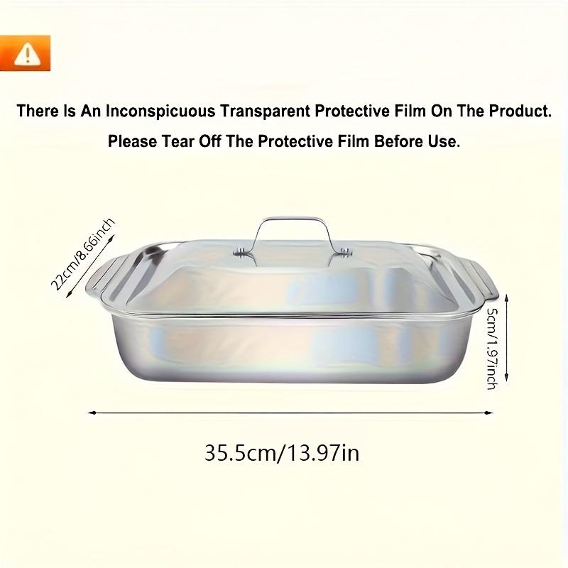 

Stainless Steel Roasting Pan with Lid Non-stick BBQ Camping Kitchen Accessories Gadgets Tools Home Baking Pan Buffet Tray