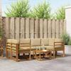 Outdoor Sofa Set with Cushions 7 pcs Natural and Beige