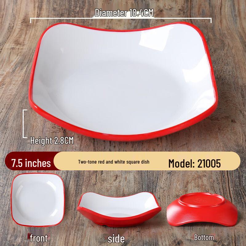 Nordic Melamine Square Snack Plates