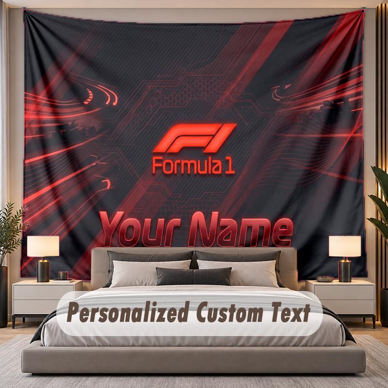 Custom Name Text Tapestry F1 Personalized Polyester Wall Tapestry For Bedroom And Room