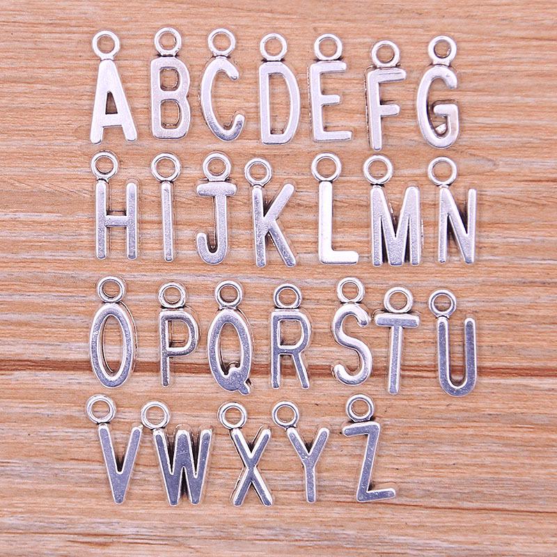 Zinc Alloy Alphabet Charms: 2 Colors, 26 Letter Pendants for Jewelry, Handbag, and Mobile Phone Accessories