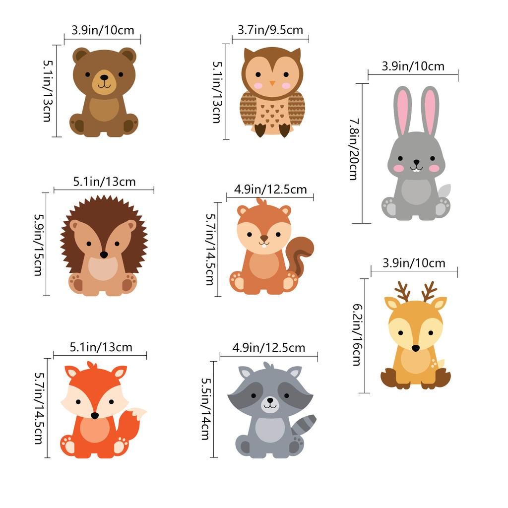 Mori Small Animal Birthday Flag Latte Flower Spiral Pendant Set Fox Hedgehog Birthday Banner