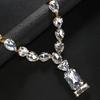 Rectangle oval water drop necklace exaggerated atmosphere personality necklace fashion high sense item