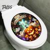 Peel And Stick Toilet Decorations Happy Halloween Sticker, Pumpkin Ghost Lid Decorative Stickers for Home Waterproof Decal Bathroom Party Decoration