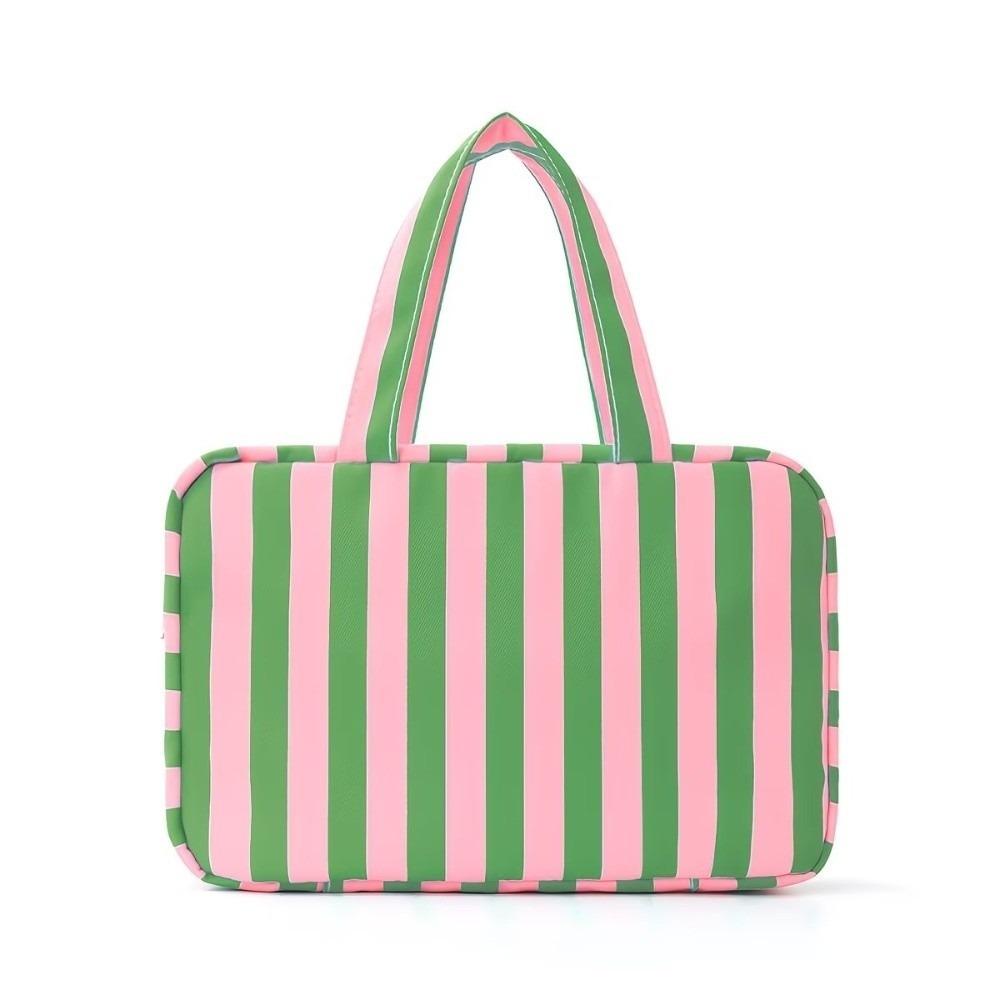 

Portable Striped Travel Storage Bag Dustproof 4Layer Travel Wash Handbag Large Capacity Organizer Make Up Bag Space Saving